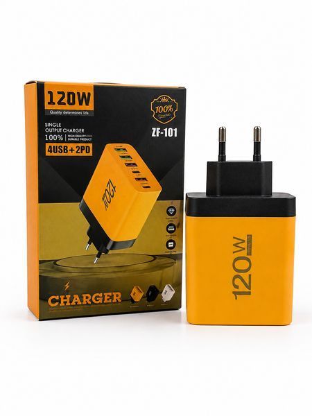 Сетевое зарядное устройство 120W на 6 портов (USB 4&times;USB-A + 2&times;USB-C) ZF-101 фото