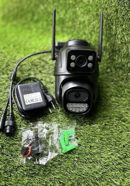 Уличная Wi-FI IP Камера видеонаблюдения icsee 8MP поворотная камера с двумя объективами A33B фото