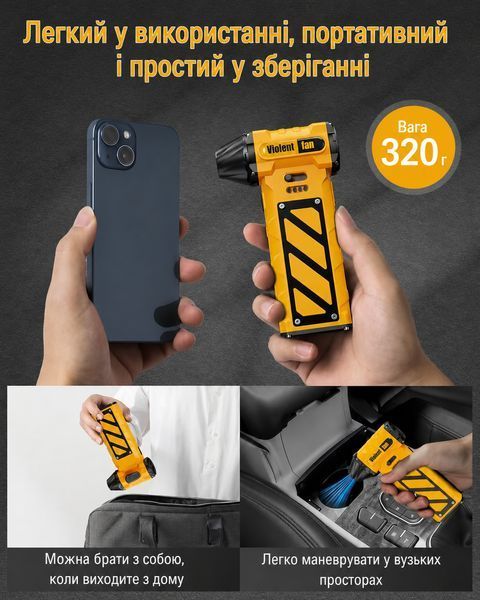 Турбовентилятор 2в1, повітродувка + пилосос для авто, Violent Fan F 015-1 F015-1 фото
