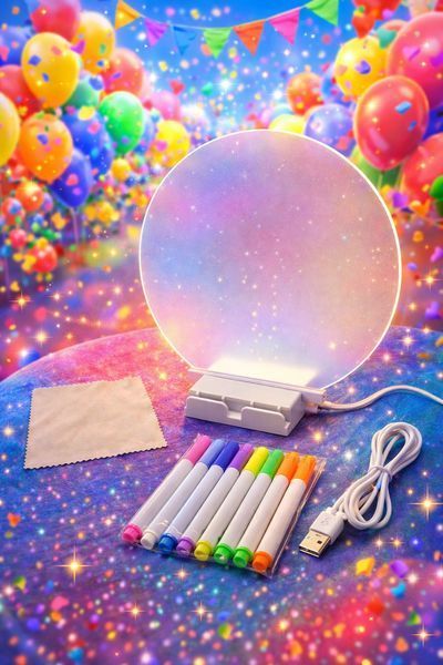 Кругаля світлодіодна дошка для малювання, 18.5&times;20см + маркери DIY1820 фото