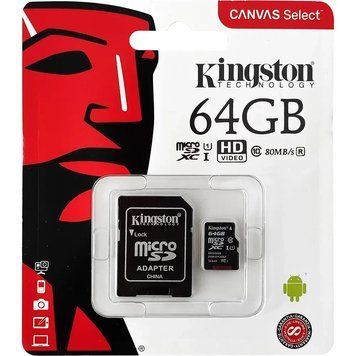 Карта пам'яті microSD 64GB Kingston Canvas Select Class 10 64GBKG фото