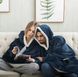 Толстовка-плед з капюшоном та рукавами Huggle Hoodie, синя PT-001 фото 5