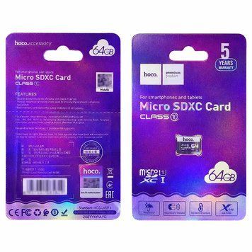 Карта пам'яті microSD 64GB Class 10 UHS-I TF, HOCO HOCO64GB фото