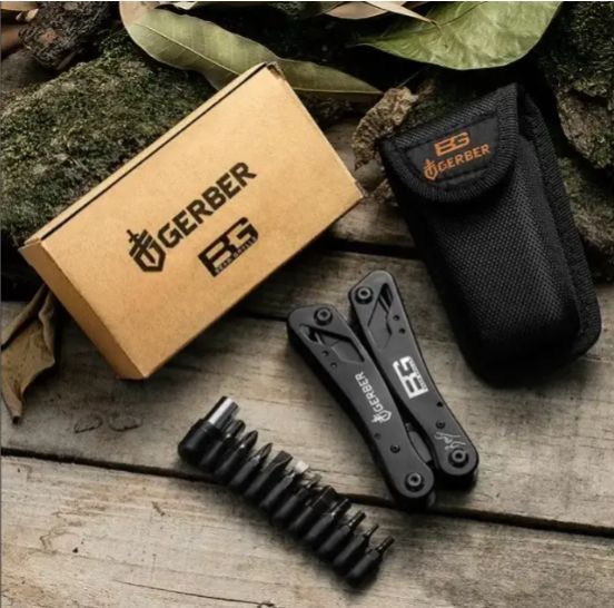 Мультитул 10 в 1 Gerber Bear Grylls Мультитул, набір біт + чохол 8810 фото