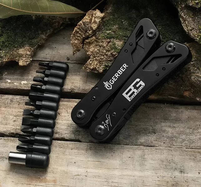 Мультитул 10 в 1 Gerber Bear Grylls Мультитул, набір біт + чохол 8810 фото
