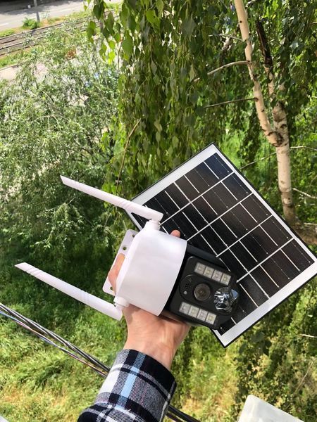 Камера наружного видеонаблюдения UKC 4G PTZ с солнечной панелью датчиком движения ночное видение JE-427 фото