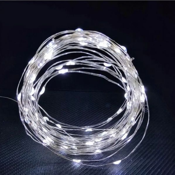 Світлодіодна LED USB гірлянда на ялинку роса 20 метрів, холодний білий+пульт 20LCS фото