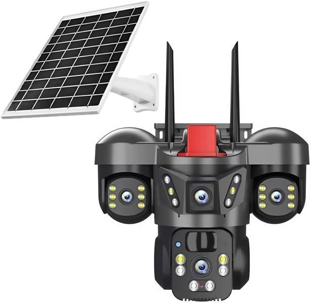 Тройная уличная IP Wifi камера видеонаблюдения на солнечной панели, TP30 V380 PRO TP30 WIFI фото