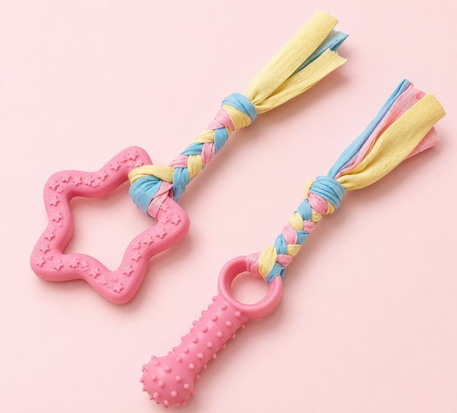 Набір іграшок для собак 6в1 "Рожевий мікс" PinkPet фото