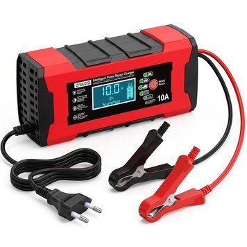 Імпульсний зарядний пристрій для автомобільного акумулятора 12V/24V 10A з LCD дисплеєм CY122410A фото