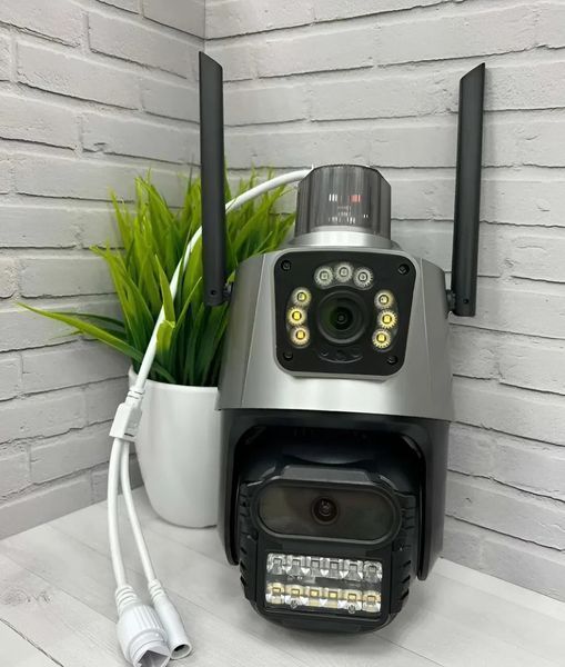 Wi-Fi Камера Icsee p11 відеоспостереження вулична з подвійним незалежним об'єктивом 8 Мп P11 icsee фото