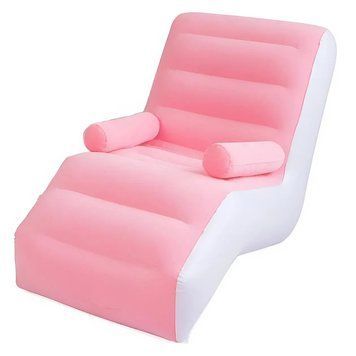 Надувне крісло-диван Air Sofa зі спинкою, Біло-рожеве 0957-C Pink фото