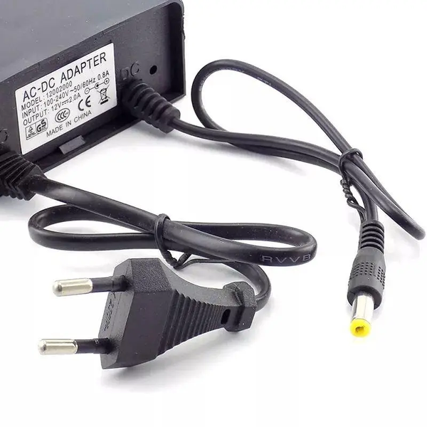 Блок живлення для камер відеоспостереження 12 В 2 А 5.5 mm*2.1 mm 220 V Білий DC122A фото
