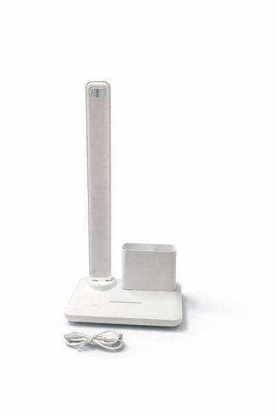 Настольная аккумуляторня LED лампа 60W с поворотным плафоном и органайзером 302 фото