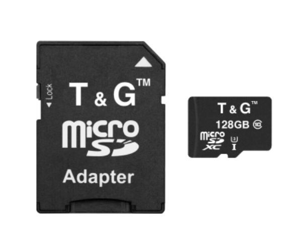 Картка пам'яті micro SD 128 Гб клас 10 T&G, SD адаптер, мікрод TG128 фото