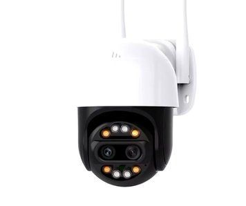 Вулична камера відеоспостереження поворотна IP WiFi ICsee 8MP гібридна 2.8mm+12mm A20 фото