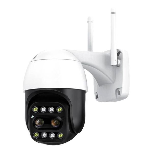 Вулична камера відеоспостереження поворотна IP WiFi ICsee 8MP гібридна 2.8mm+12mm A20 фото