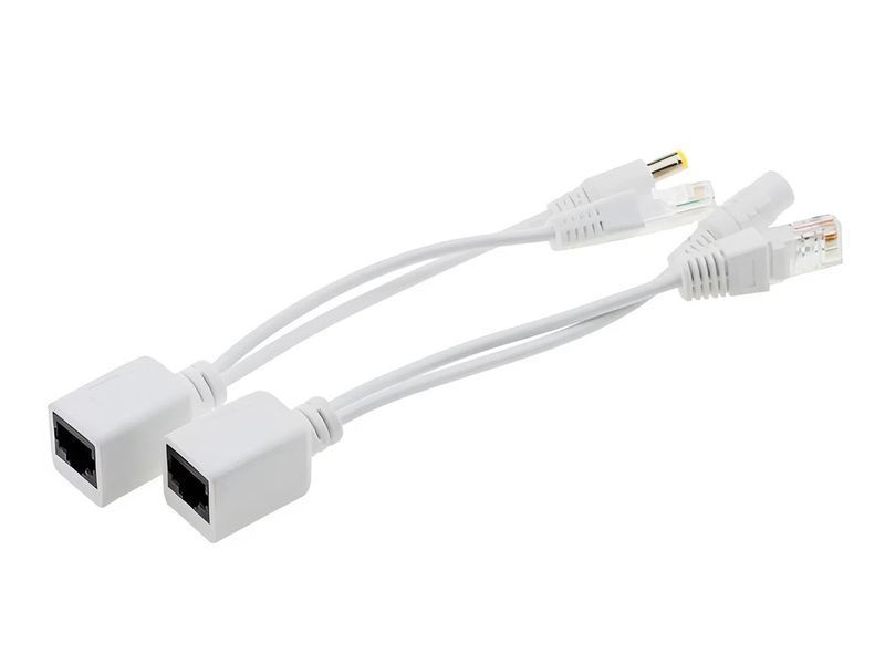 POE спліттер RJ45 розгалужувач, вита пара для IP камери відеоспостереження 12 В, білий POE-12V фото