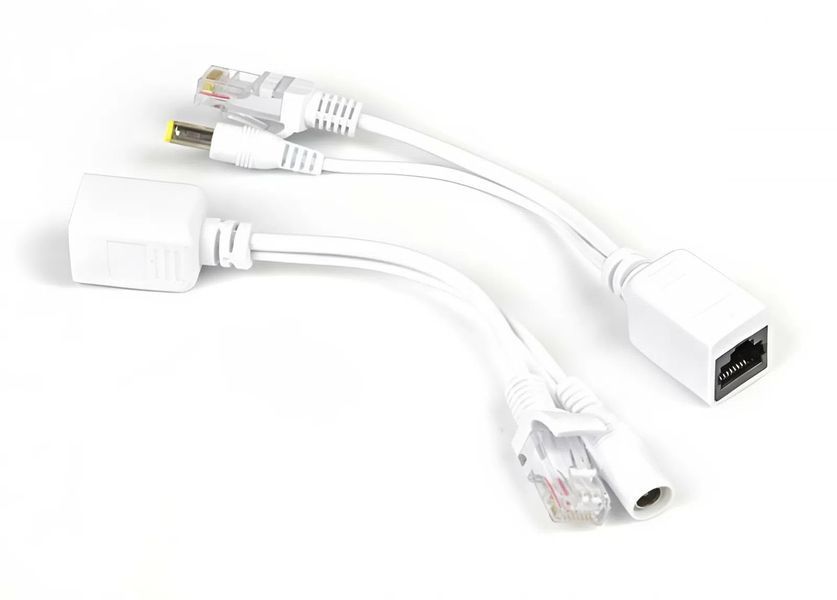 POE спліттер RJ45 розгалужувач, вита пара для IP камери відеоспостереження 12 В, білий POE-12V фото