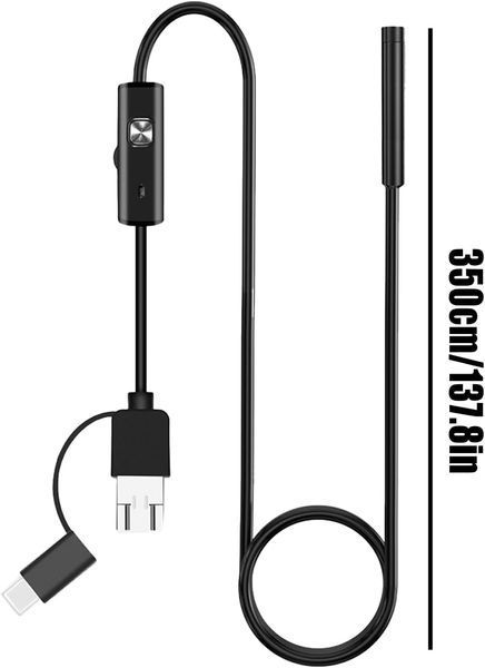 Камера ендоскоп 3в1 гнучкий 5 м USB-С для Android+PC з LED-підсвіткою 5570 фото