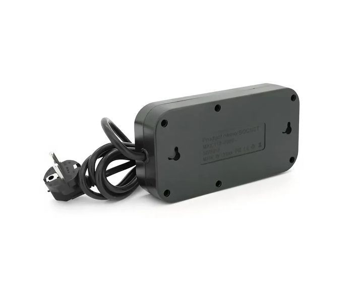 Мережевий фільтр-подовжувач на 3 розетки з USB, 6 метрів, Чорний F09U-Black6 фото
