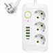 Мережевий подовжувач на 3 розетки (4USB + Type-C), 2500Вт з вимикачем, 3 метри F63m4uW фото 2