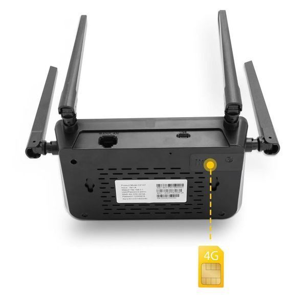 4G/5G маршрутизатор, Wifi роутер зі слотом для SIM-карти, 4 антени, до 300 Мбіт/с CP107BL фото