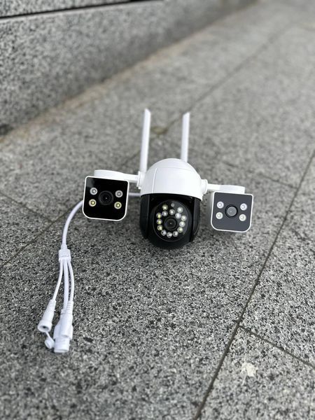 Вулична потрійна IP WiFi камера відеоспостереження V380 PRO із шарнірними лінзами SC-05 Wifi фото