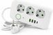 Подовжувач мережі Power Socket на 3 розетки з USB і Type-C, білий, 2,85 м F09U3M фото 1