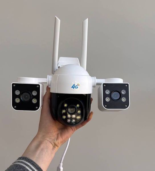 Потрійна поворотна камера зовнішнього відеоспостереження 4G V380 PRO UKC шарнірні лінзи SC-05 фото