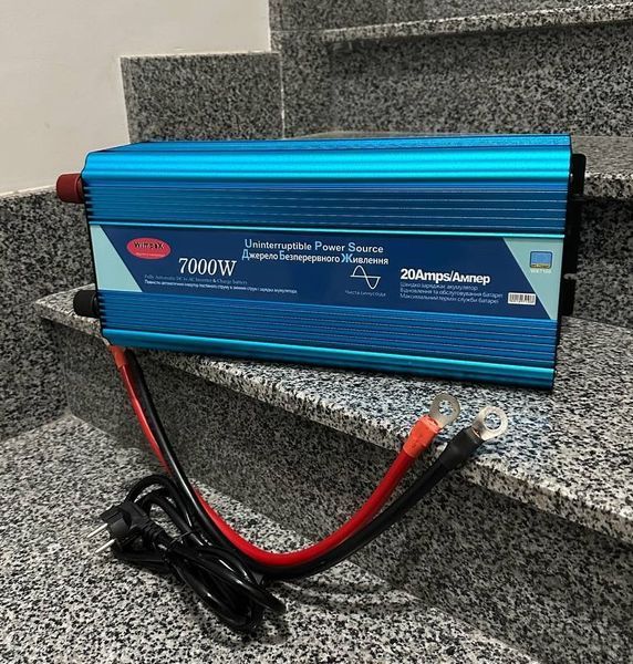 Перетворювач Wimpex WX-7000 із чистою синусоїдою інвертор із зарядкою 12V-220V для дому WX7000 фото