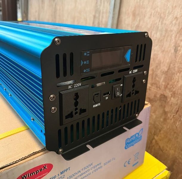 Перетворювач Wimpex WX-7000 із чистою синусоїдою інвертор із зарядкою 12V-220V для дому WX7000 фото