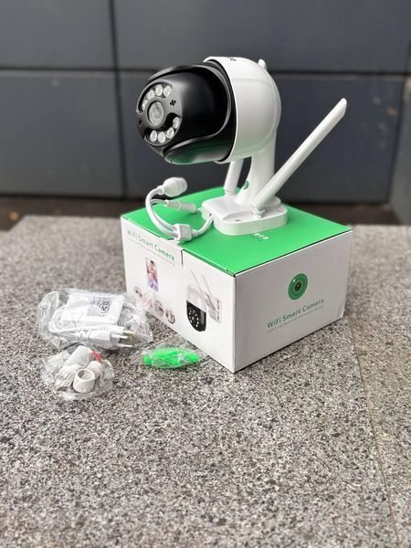 IP Wi-Fi Камера зовнішнього відеоспостереження вай-фай вулична поворотна icsee чорна-біла UKC A8WB фото