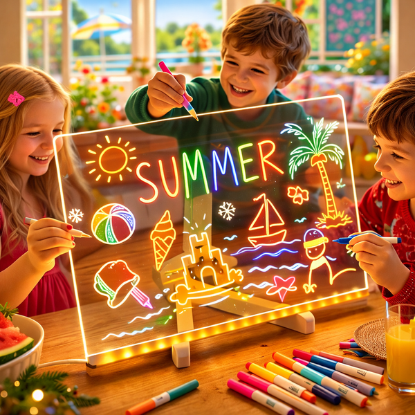 LED дошка для малювання та записів 20&times;30 см із маркерами DIY фото