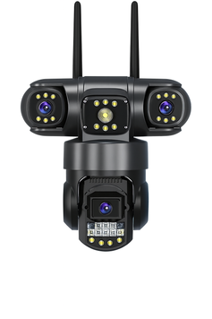 Вулична поворотна 4G камера відеонагляду на сім-карті на 3 лінзи 12MP V380PRO Sc28 фото