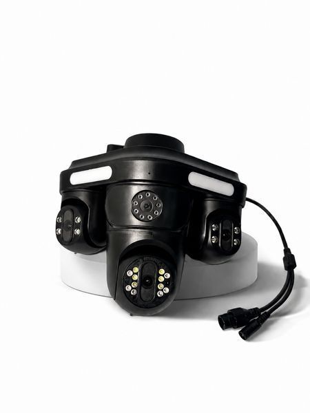 Вулична поворотна IP Wi-Fi камера відеоспостереження з трьома PTZ-лінзами, 9MP iCSee, A35 A35 iCsee фото