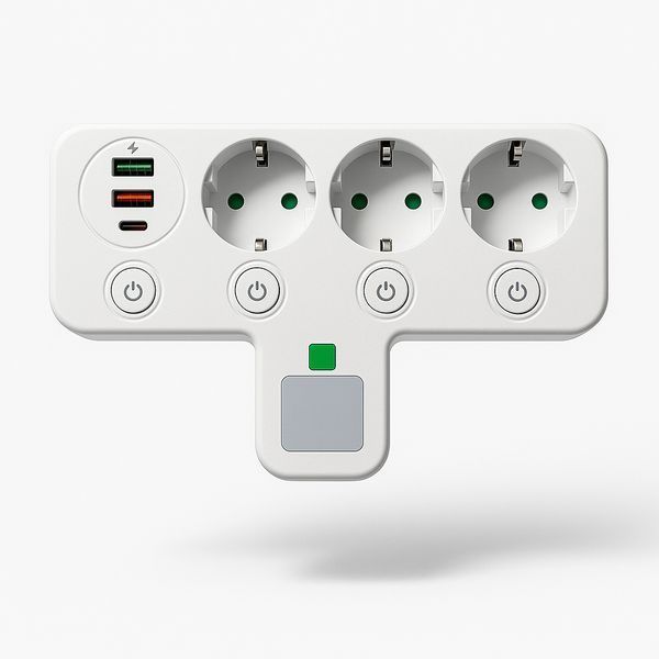 Мережевий фільтр 2500 Вт, подовжувач з USB / Type-C AD2500 фото