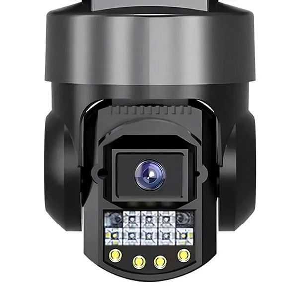Вулична поворотна 4G камера відеонагляду на сім-карті на 3 лінзи 12MP V380PRO Sc28 фото