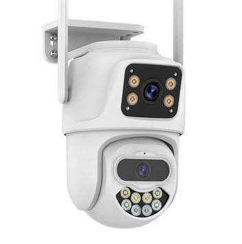 Вулична поворотна Wi-Fi IP-камера Besder QQ6 ICSEE 8MP з автотрекінгом нічним баченням і двома об'єктивами QQ6 фото