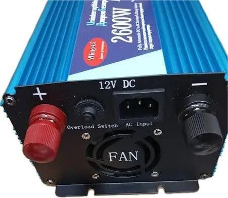 Инвертор 2600W с чистым синусом, преобразователь напряжения с зарядкой для акб, Wimpex WX-2600 WX-2600 фото