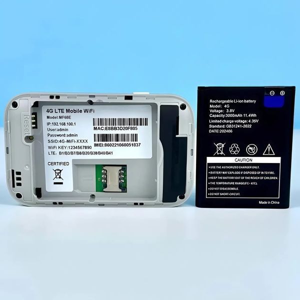Портативний 4G/5G модем, мобільний Wi-Fi роутер з екраном Wireless MobilePro MF68E, Білий LCD7003W фото