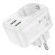 Мережевий адаптер, розетка HOCO AC26 Changer 1-socket 2xUSB/Type-C/AC 20W/3A 75213 фото 3