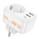 Мережевий адаптер, розетка HOCO AC26 Changer 1-socket 2xUSB/Type-C/AC 20W/3A 75213 фото 1