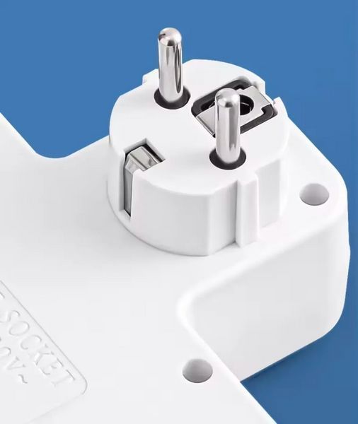 Мережевий фільтр на 4 розетки, подовжувач із USB-портами, 2500 Вт, Білий 8625T фото