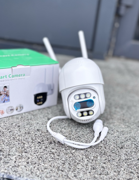 Вулична поворотна WiFi IP-камера бінокулярна ICsee 8MP подвійний об'єктив A20W фото