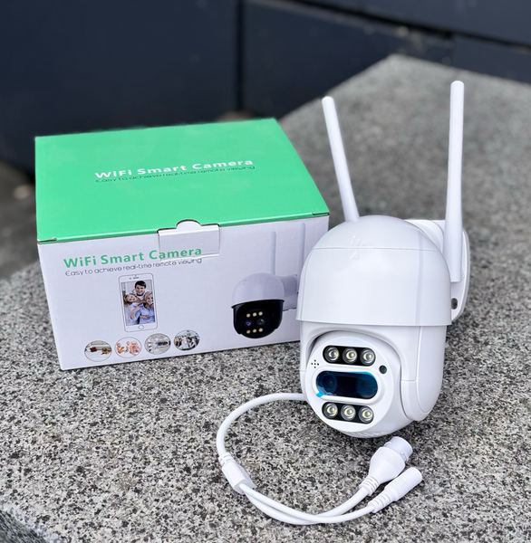 Вулична поворотна WiFi IP-камера бінокулярна ICsee 8MP подвійний об'єктив A20W фото
