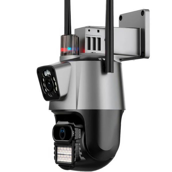 Вулична подвійна камера відеоспостереження поворотна P11 4G V380 Pro UKC P11-4G фото