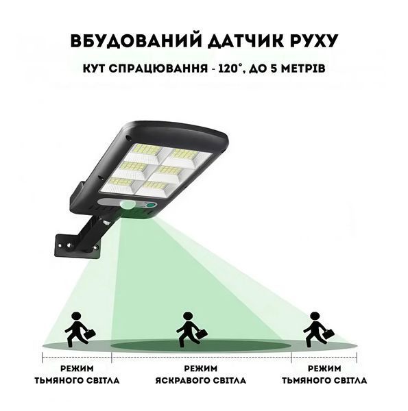 Вуличний LED ліхтар із сонячною батареєю з пультом ДУ, 2200mA 7498 фото