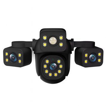 Потрійна вулична Wifi Камера відеоспостереження з бічними лінзами 9MP 390Eyes 390E фото