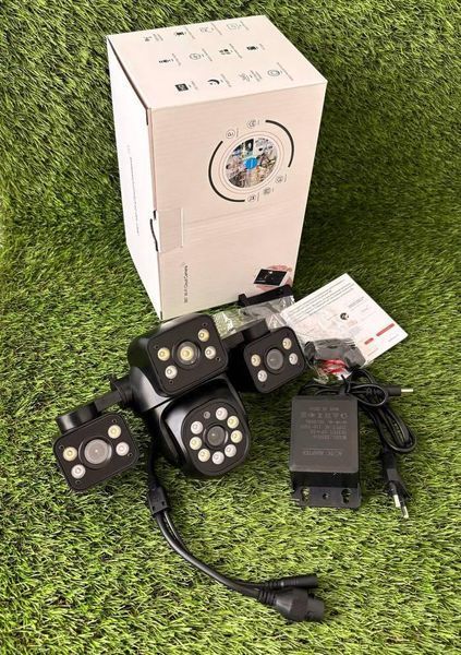Потрійна вулична Wifi Камера відеоспостереження з бічними лінзами 9MP 390Eyes 390E фото